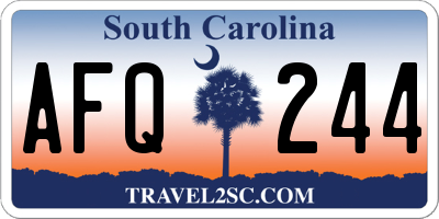SC license plate AFQ244