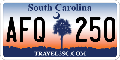SC license plate AFQ250