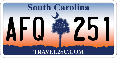 SC license plate AFQ251
