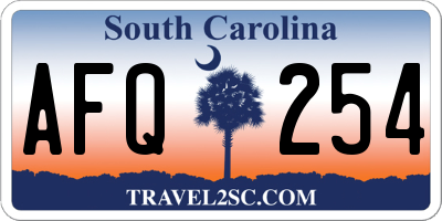 SC license plate AFQ254