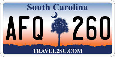 SC license plate AFQ260