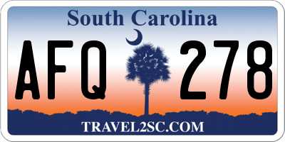 SC license plate AFQ278