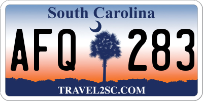 SC license plate AFQ283