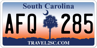 SC license plate AFQ285