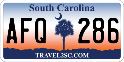 SC license plate AFQ286