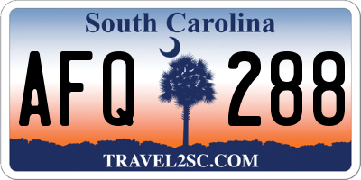 SC license plate AFQ288