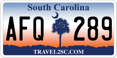 SC license plate AFQ289