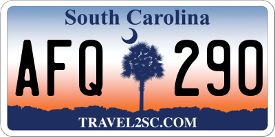 SC license plate AFQ290