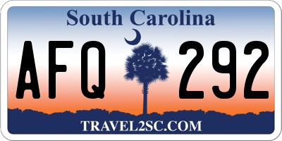 SC license plate AFQ292