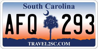 SC license plate AFQ293
