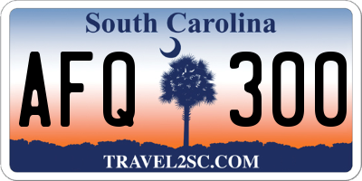 SC license plate AFQ300