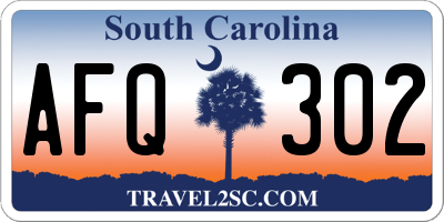SC license plate AFQ302