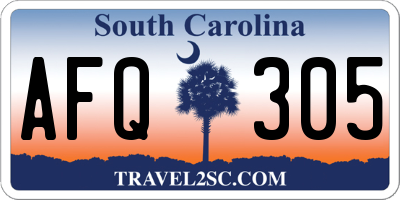 SC license plate AFQ305