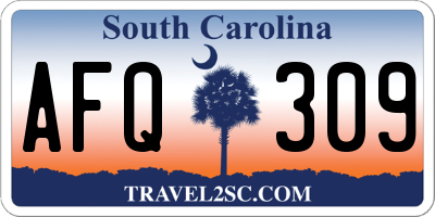SC license plate AFQ309