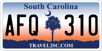 SC license plate AFQ310