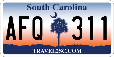 SC license plate AFQ311