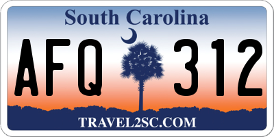 SC license plate AFQ312