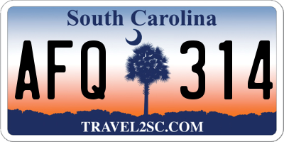 SC license plate AFQ314