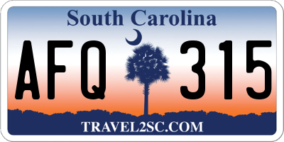 SC license plate AFQ315