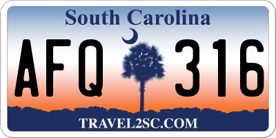 SC license plate AFQ316