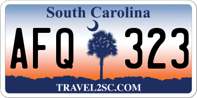SC license plate AFQ323