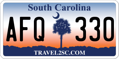 SC license plate AFQ330