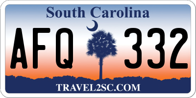 SC license plate AFQ332