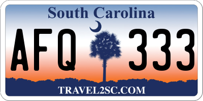 SC license plate AFQ333