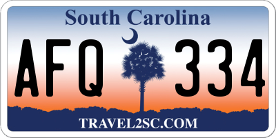 SC license plate AFQ334