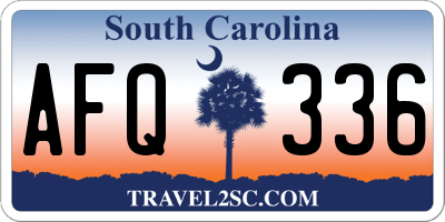 SC license plate AFQ336