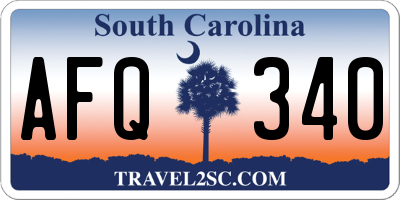 SC license plate AFQ340