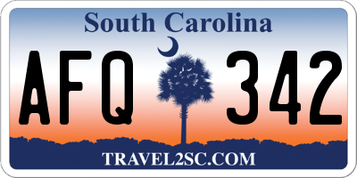 SC license plate AFQ342