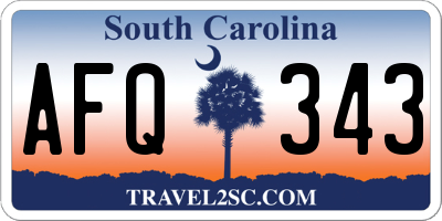 SC license plate AFQ343