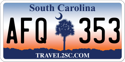 SC license plate AFQ353