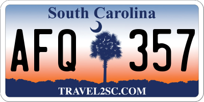 SC license plate AFQ357