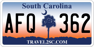 SC license plate AFQ362