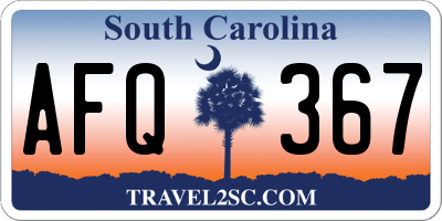 SC license plate AFQ367