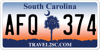 SC license plate AFQ374