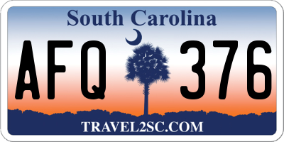 SC license plate AFQ376