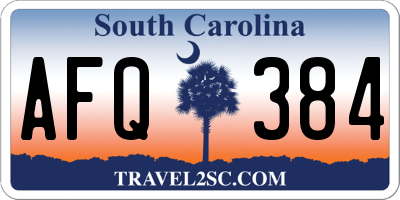 SC license plate AFQ384