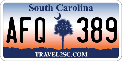 SC license plate AFQ389