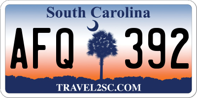 SC license plate AFQ392