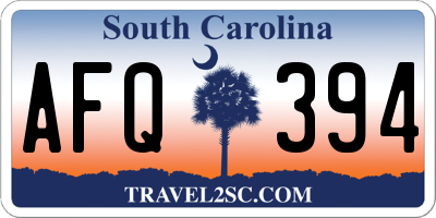 SC license plate AFQ394