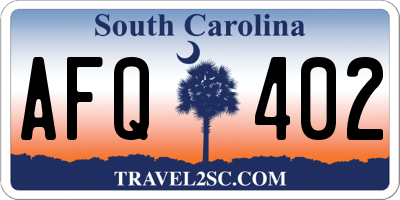 SC license plate AFQ402