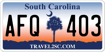SC license plate AFQ403