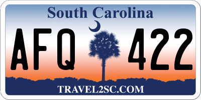 SC license plate AFQ422