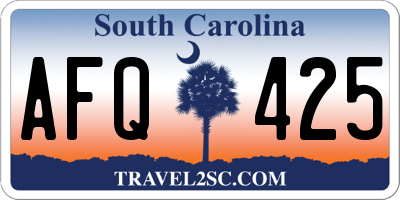 SC license plate AFQ425