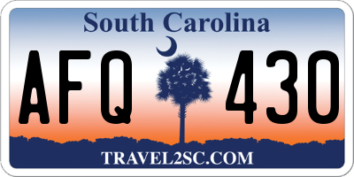 SC license plate AFQ430