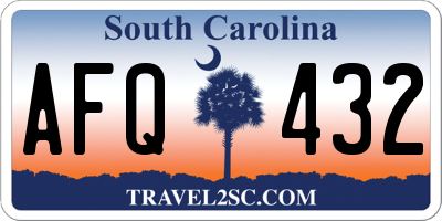 SC license plate AFQ432