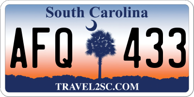 SC license plate AFQ433